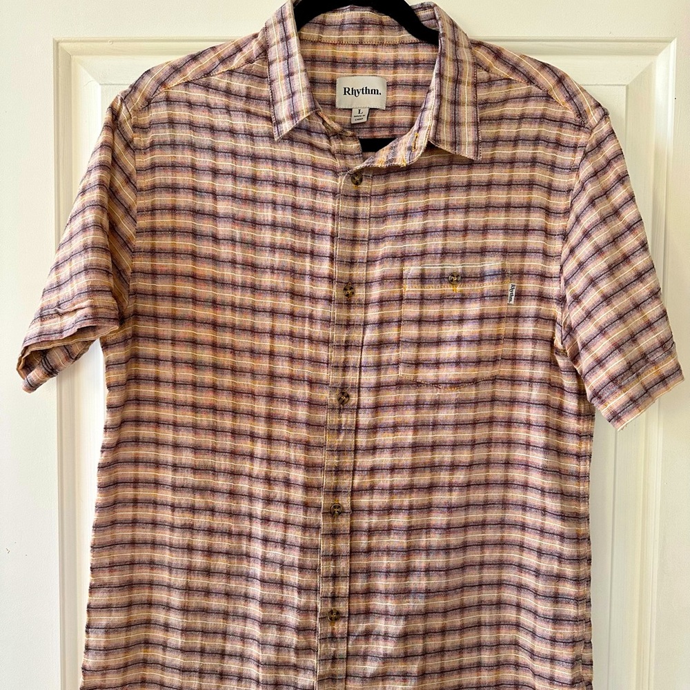 Rhythm SS Button Up Shirt, Large